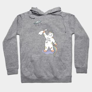 Hitchhiking Weird Unicorn Cat Hoodie